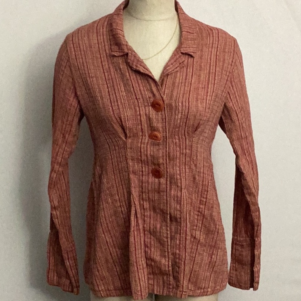 NWOT Flax Jasmine Linen Jacket in Surise Blanket Size Petite Fits 4-6